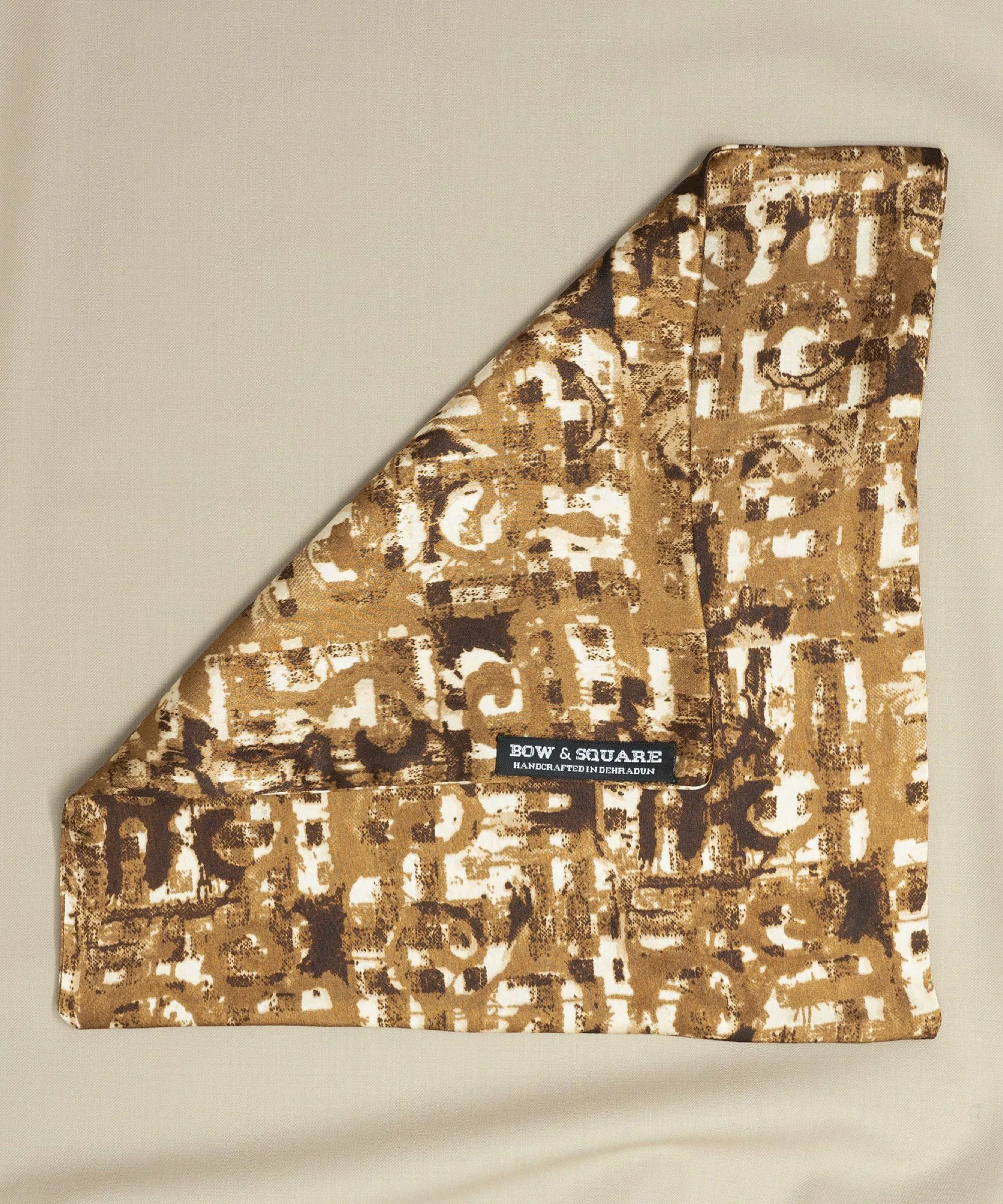 Old School Abstract Brown Pocket Square