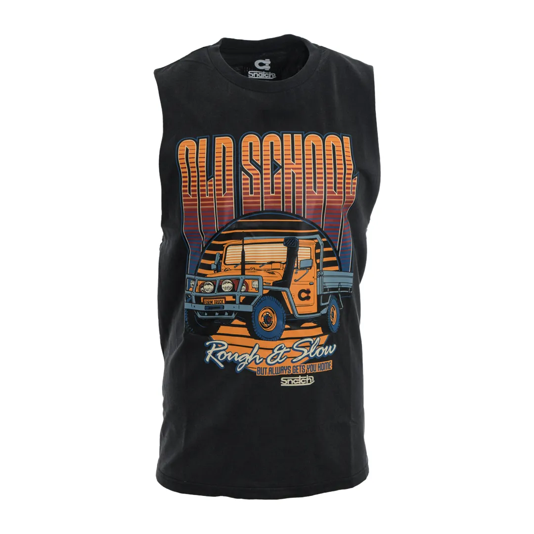 Old School Muscle Tee Black - SM1105BK