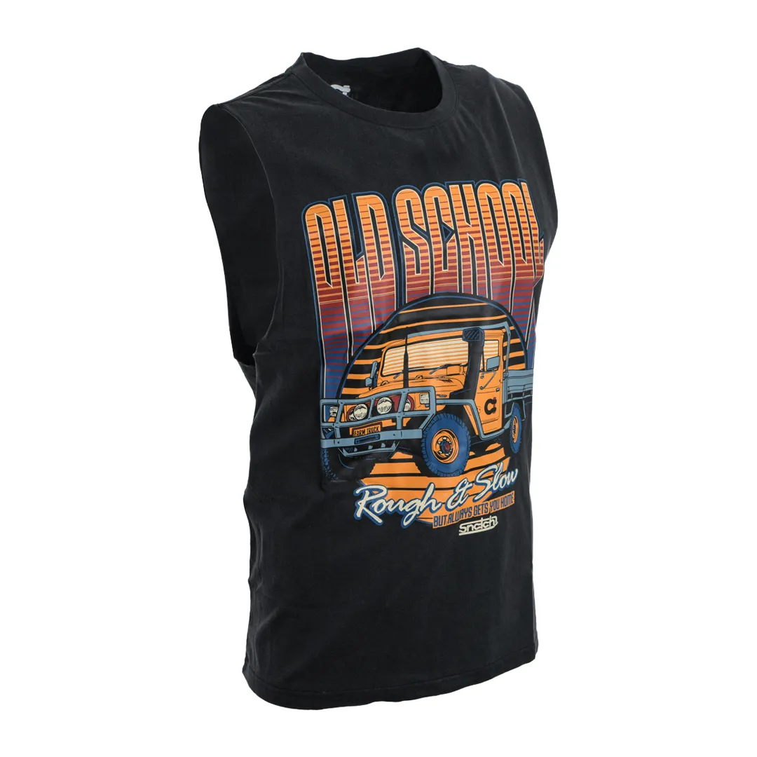 Old School Muscle Tee Black - SM1105BK