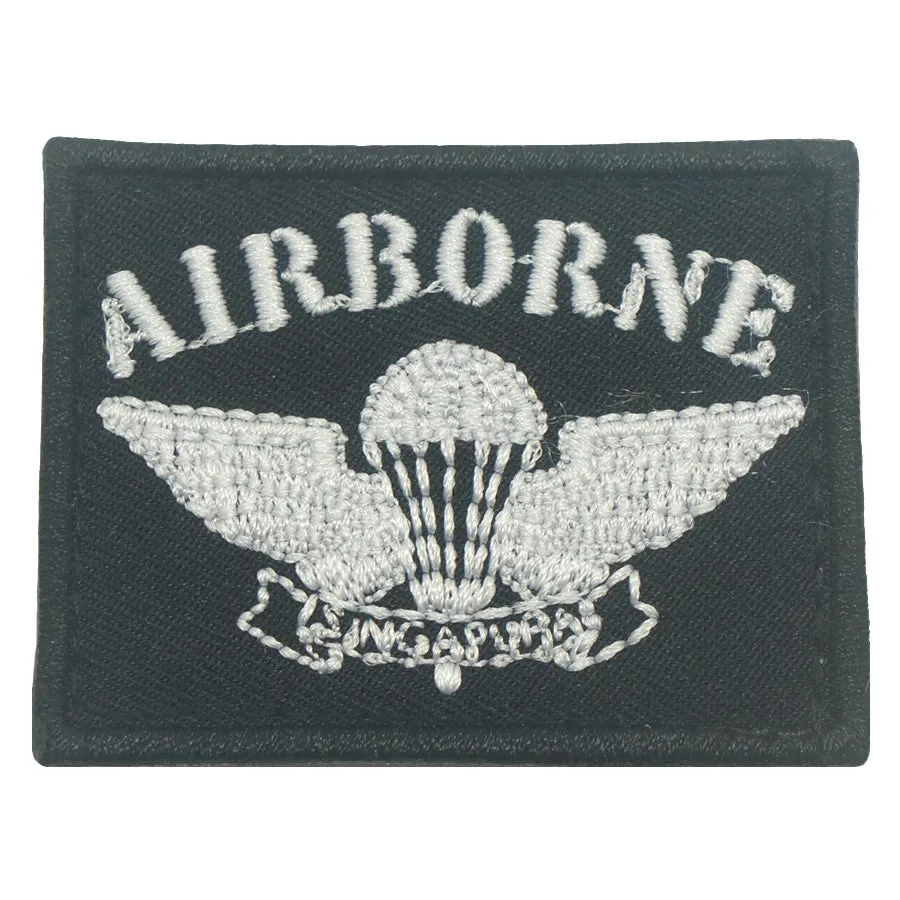 OLD SCHOOL SAF AIRBORNE PATCH - BLACK WHITE