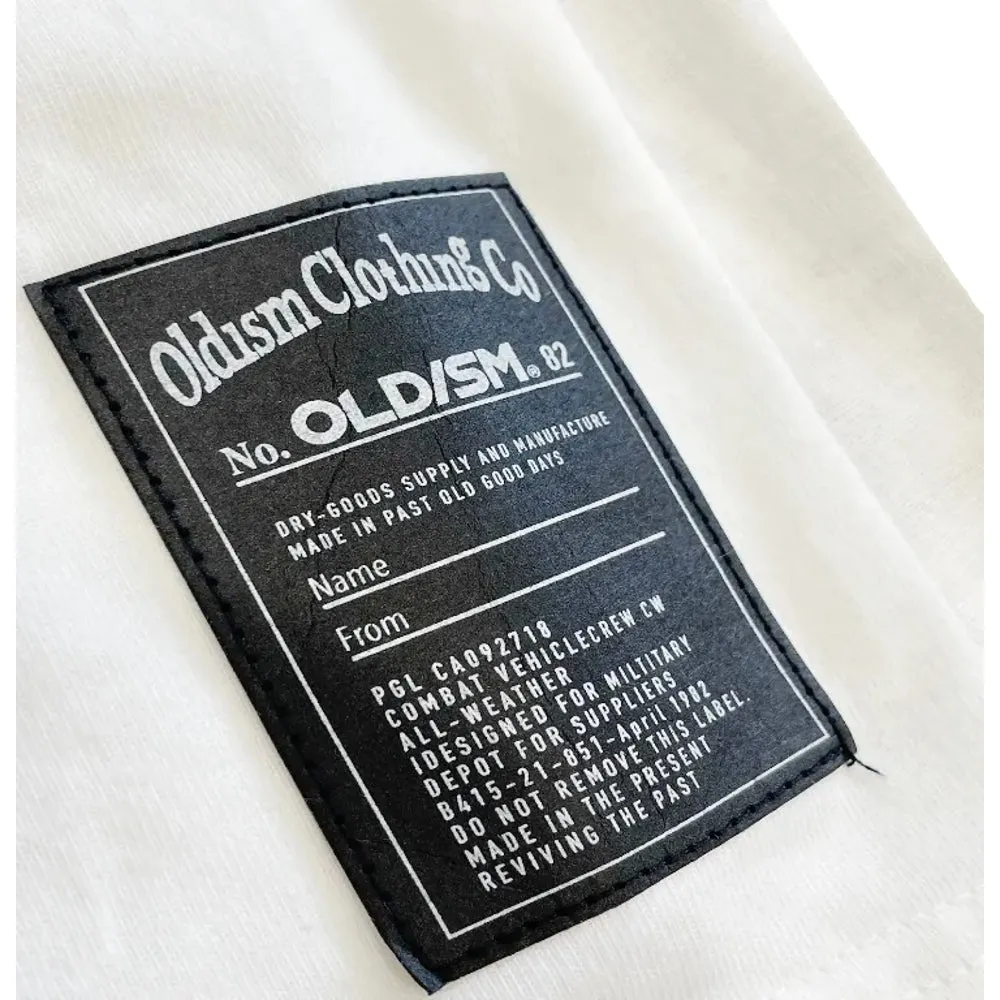 OLDISM OLD/SM OVERSIZE EMBROIDERY LABEL POCKET TEE-WHITE