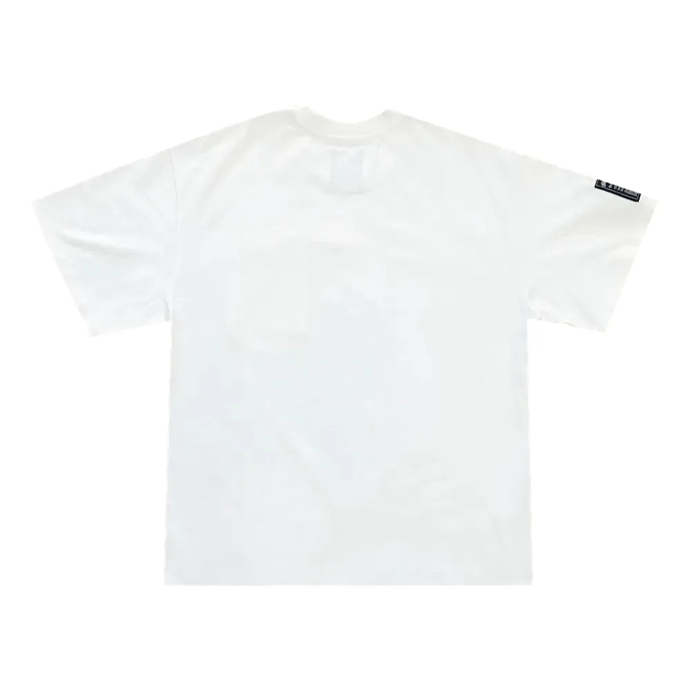 OLDISM OLD/SM OVERSIZE EMBROIDERY LABEL POCKET TEE-WHITE