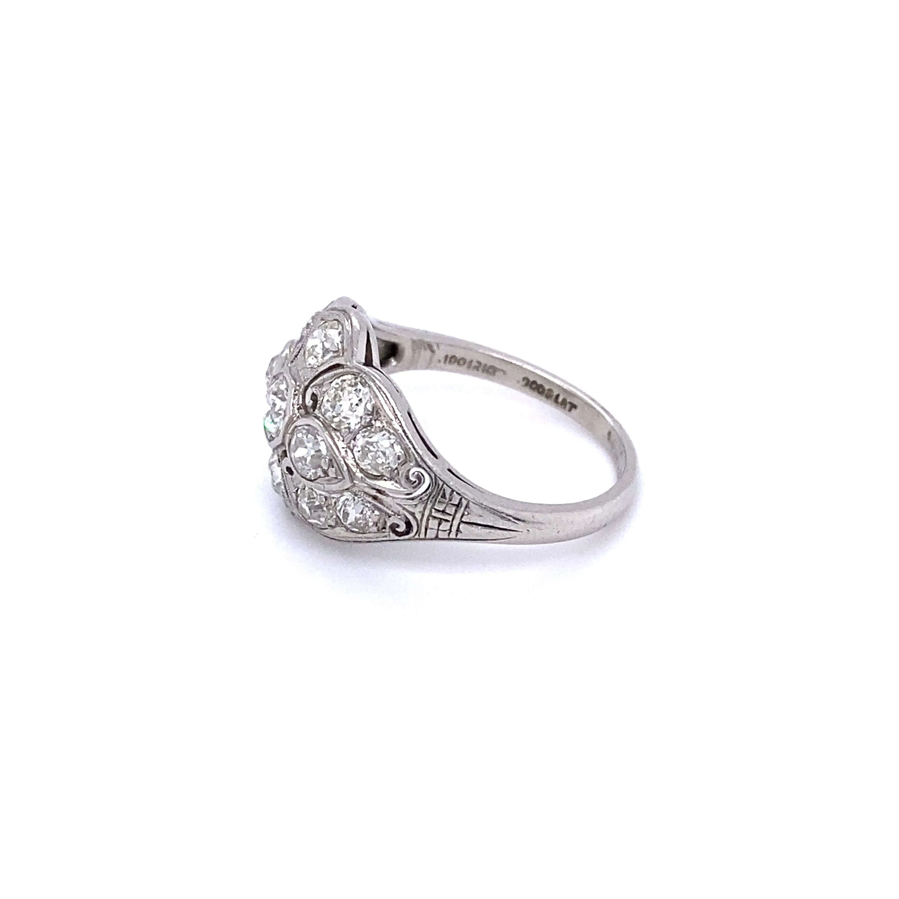 Platinum Art Deco Old European Diamond Ring