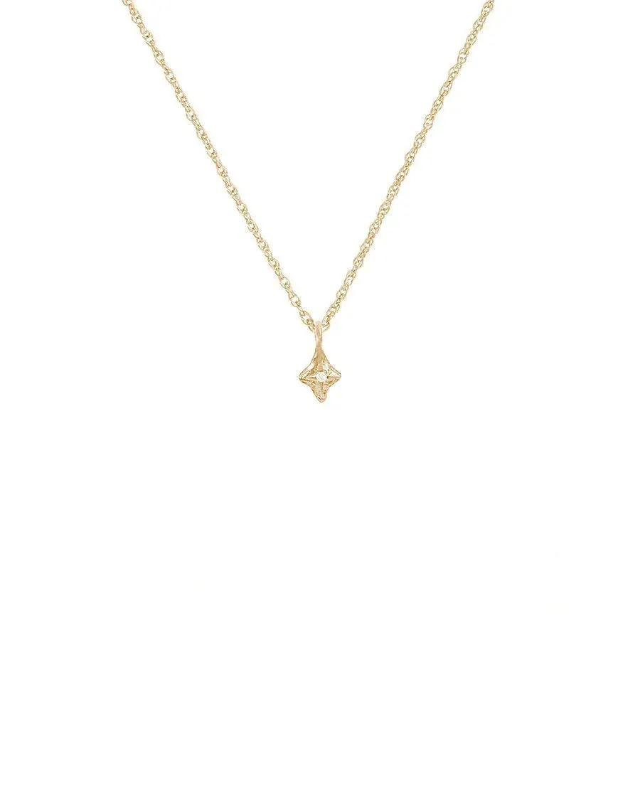 Solid Gold North Star Diamond Necklace