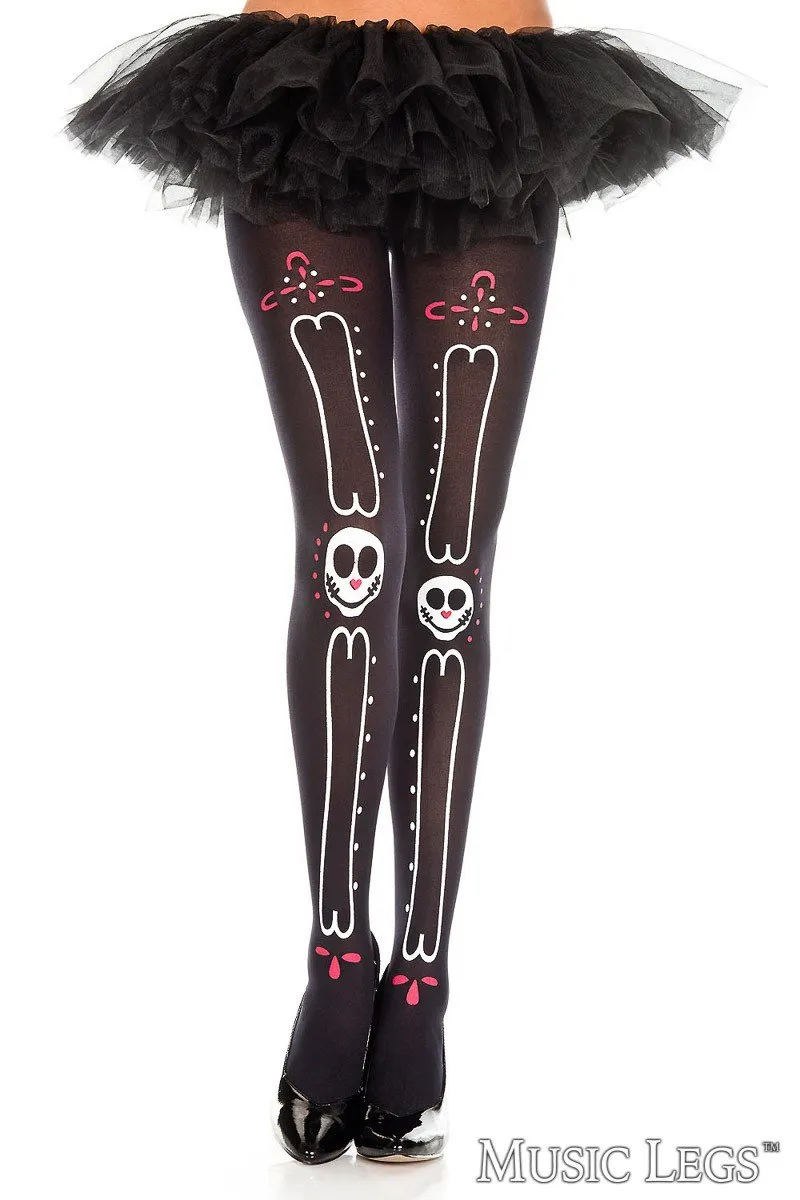 Sugar Skull Face Pantyhose