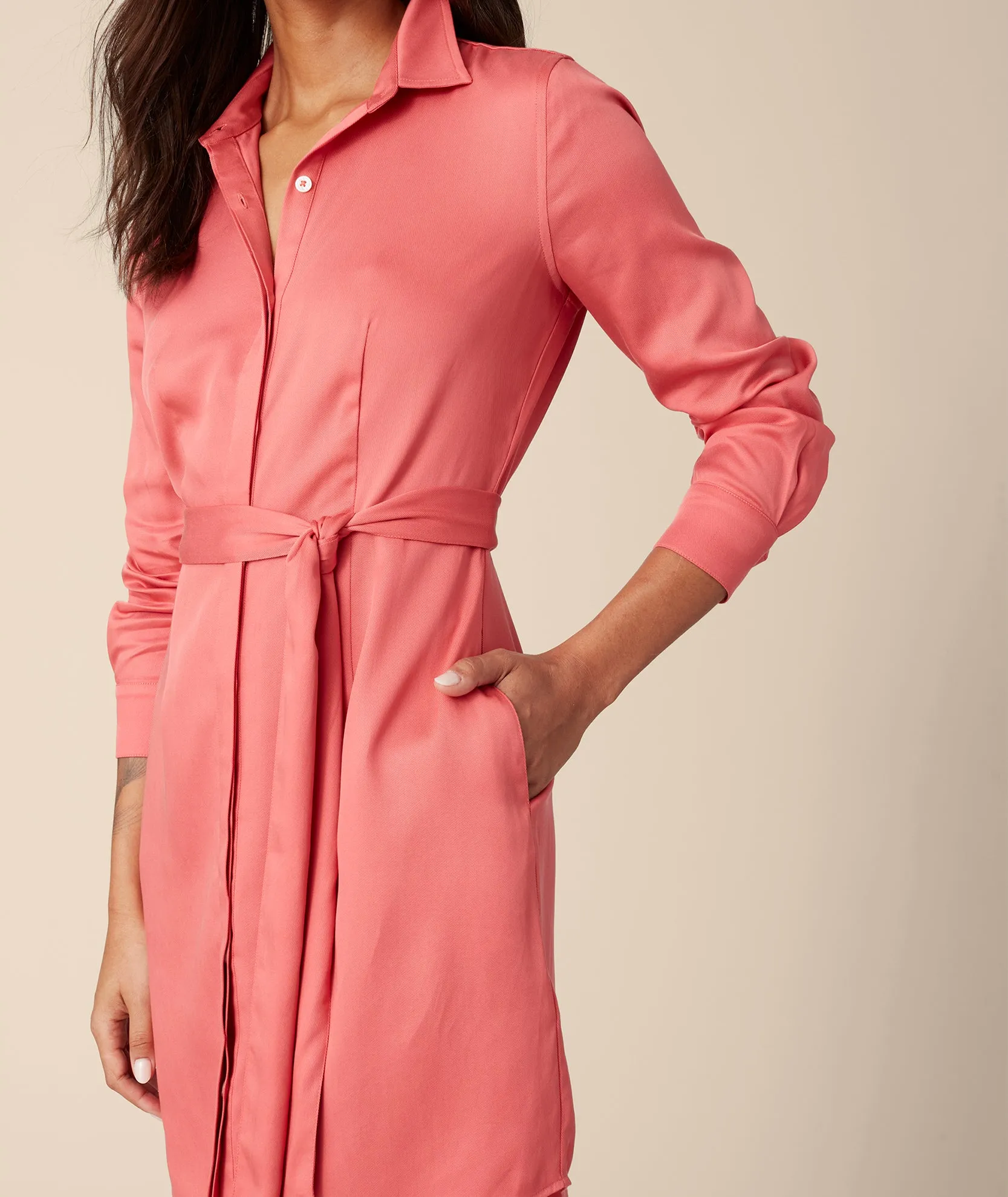 TENCEL Lyocell Belted Felicity Shirtdress