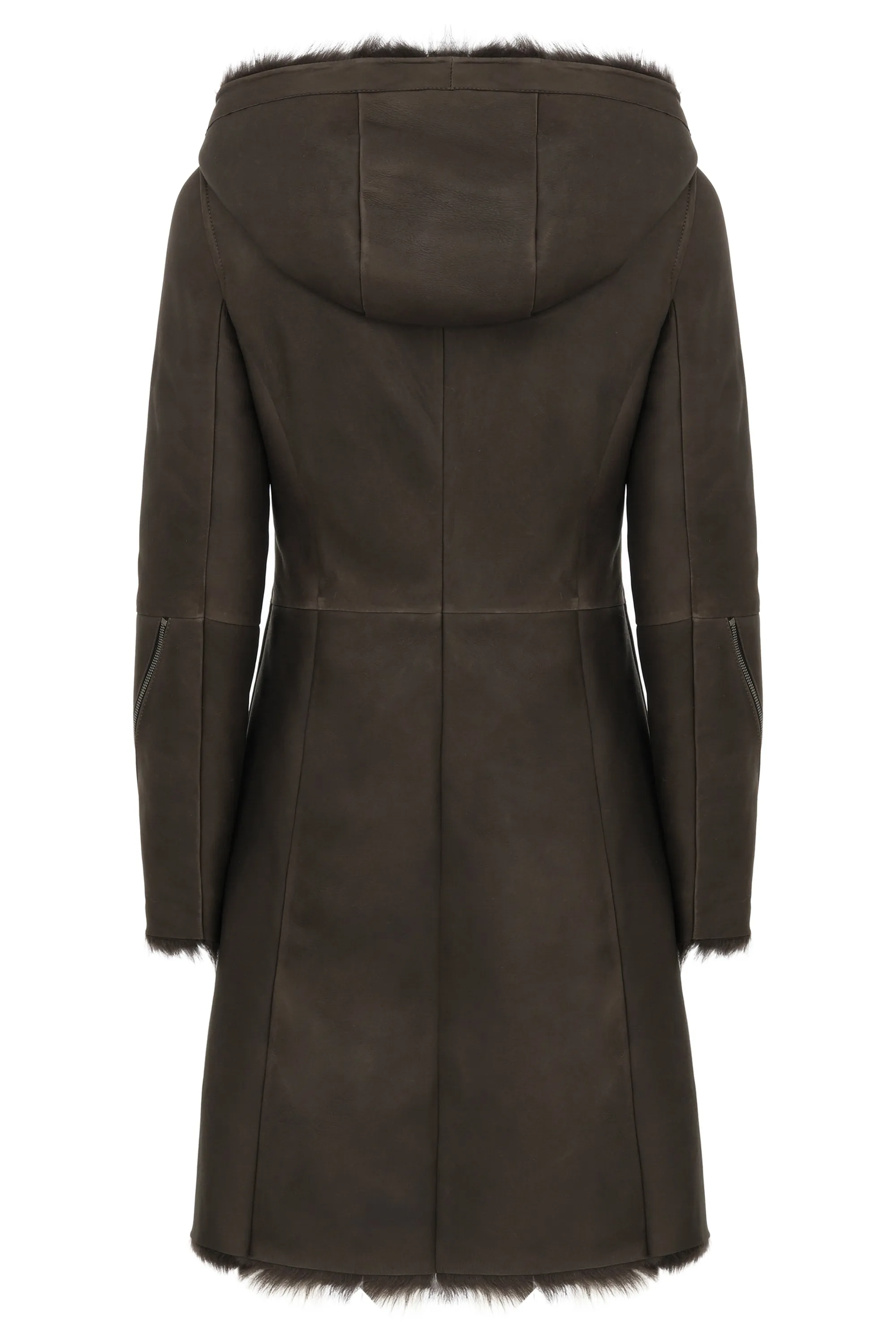 Tessa - Brown Anthracite Shearling Coat