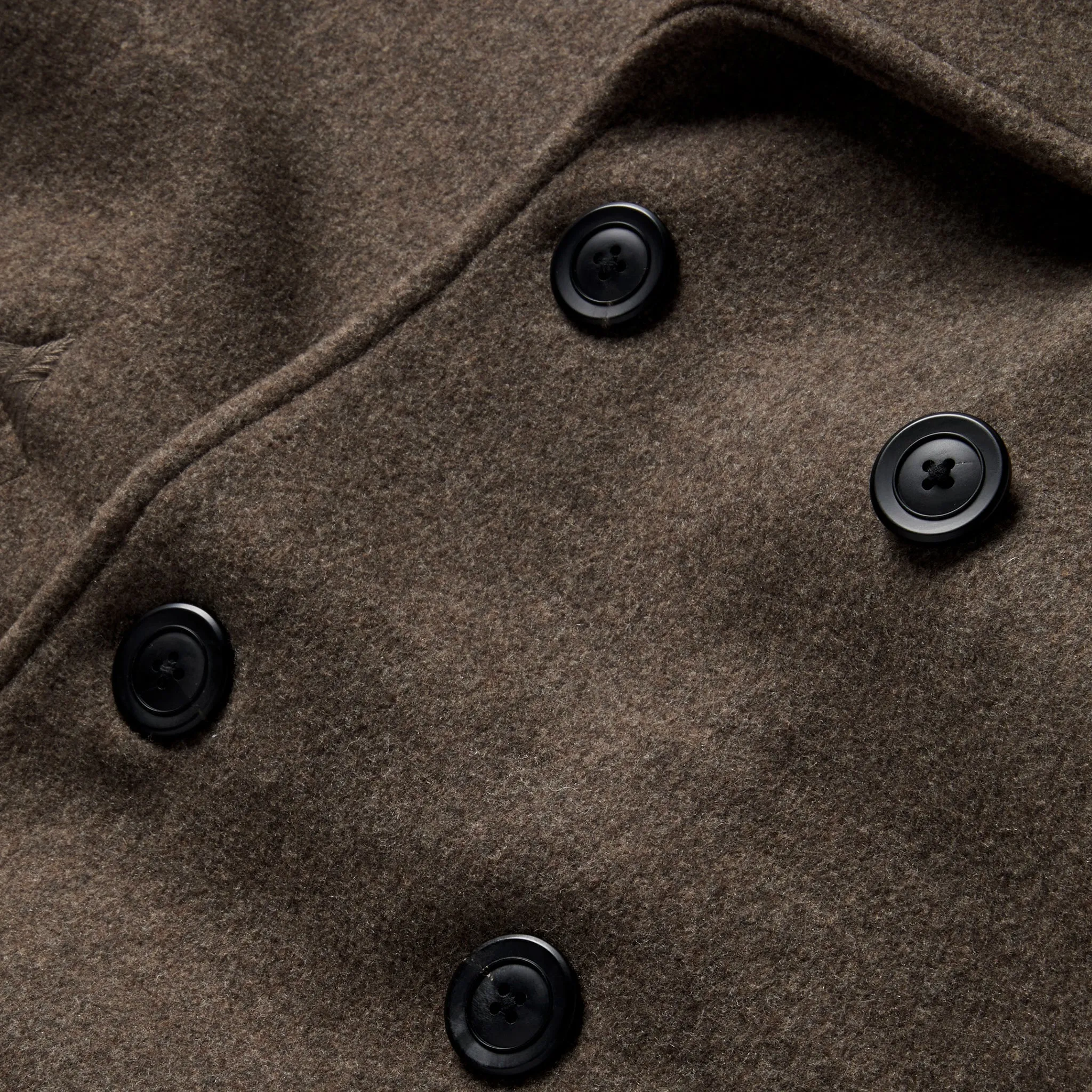 The Mariner Coat in Sable Melton Wool