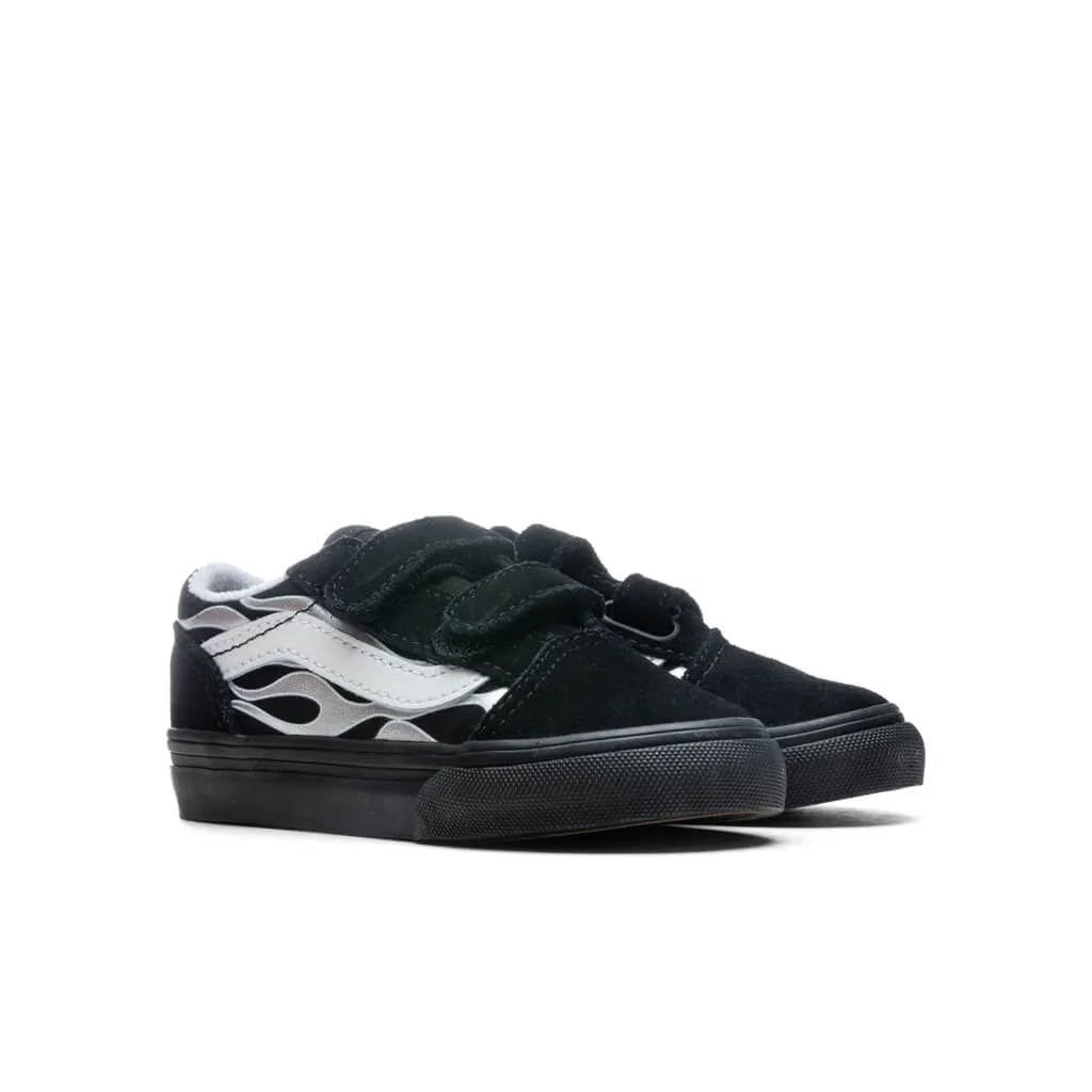 Toddler Old Skool V Metallic Flame - Black/Silver