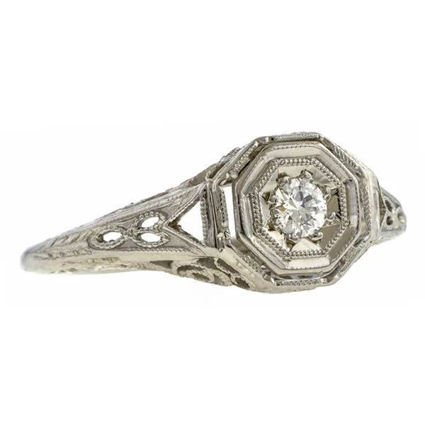 Vintage Diamond Ring, Old Euro 0.10ct.