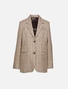 Windowpane Check Suit Jacket