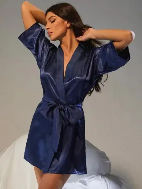 Women's Robe Half Sleeve Belted